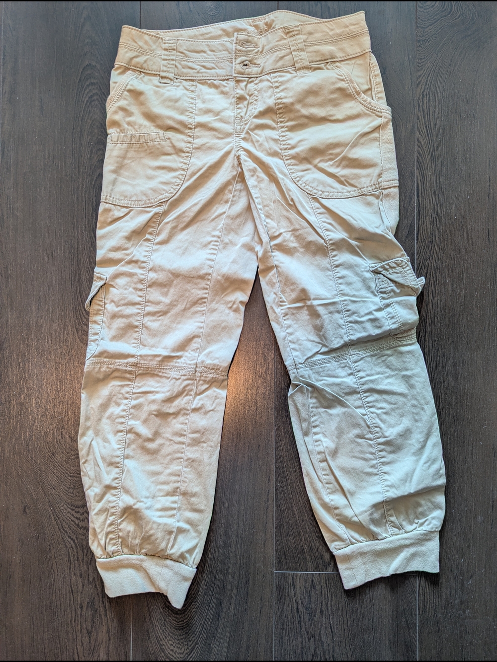 Guess Women's Tan Cargo Capris - Utility Jogger Style